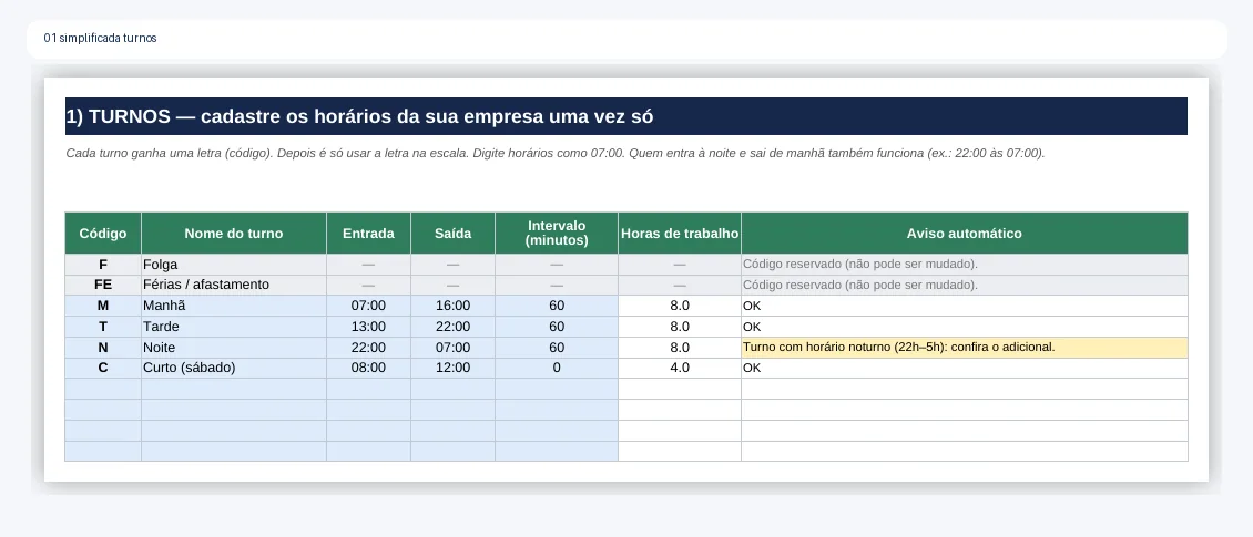 Planilha simplificada turnos